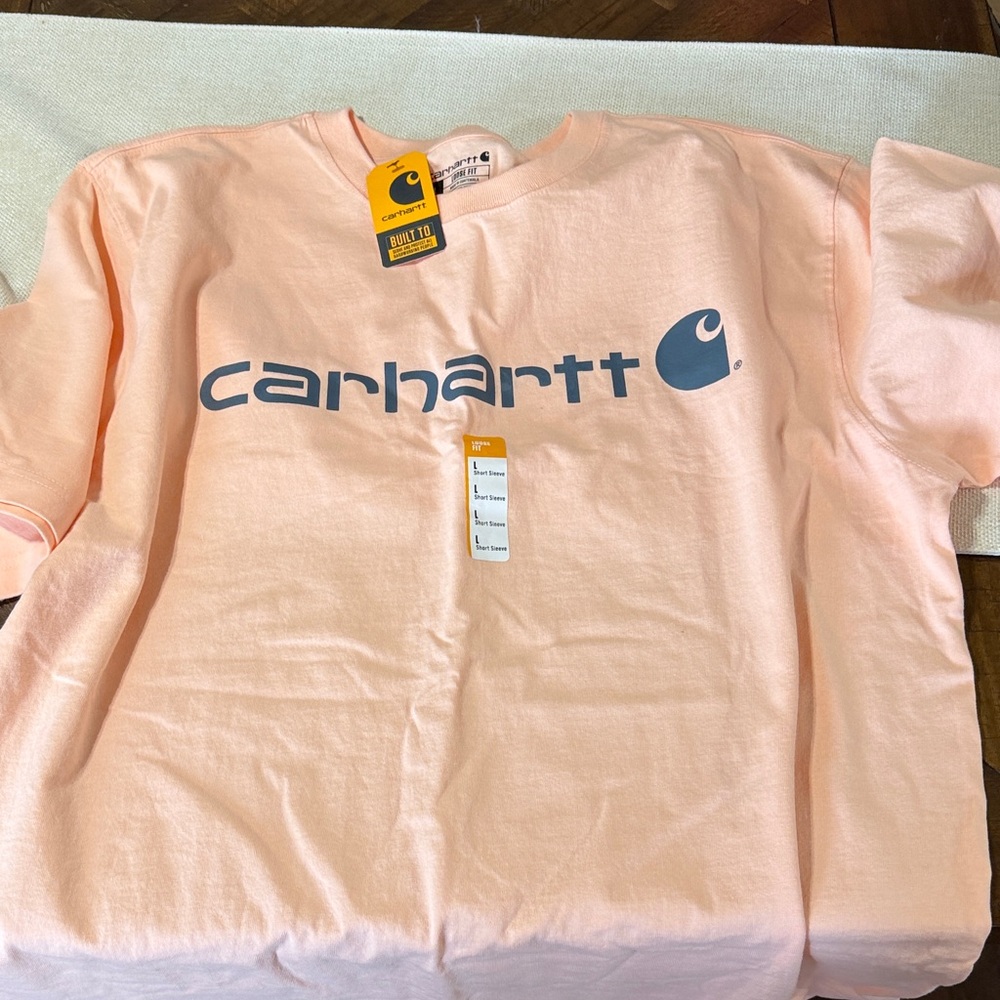 Carhartt Light Peach Tee with Gray Logo